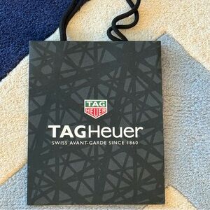 Tag Heuer Classic Logo Graphite Patterned Small Shopping Bag